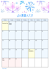 Monthly Calendar Art - Floral Calendar